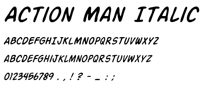 Action Man Italic font